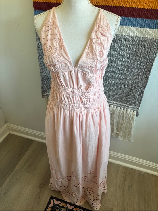 Future Collective Dresses & Skirts - Future Collective Pink Maxi Eyelet Dress